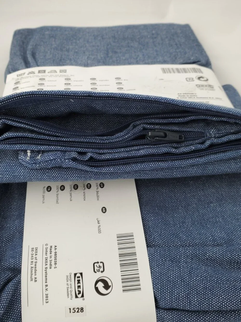 IKEA ORMKAKTUS Pillow Cover Set (2) BLUE DENIM NWT 20x 20 Ranch Country Rustic
